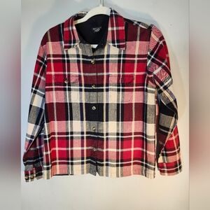Northcrest Plaid Women's Button Top Sz  10/12